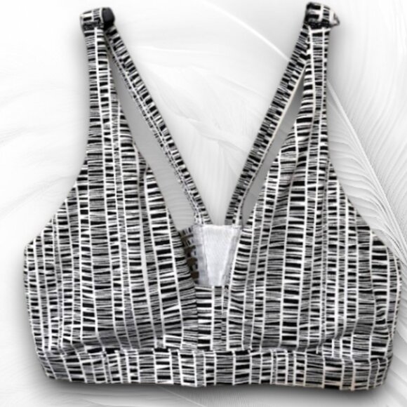 Victoria’s Secret VSX Sport Black White Strappy Back Sports Bra L - Picture 1 of 7